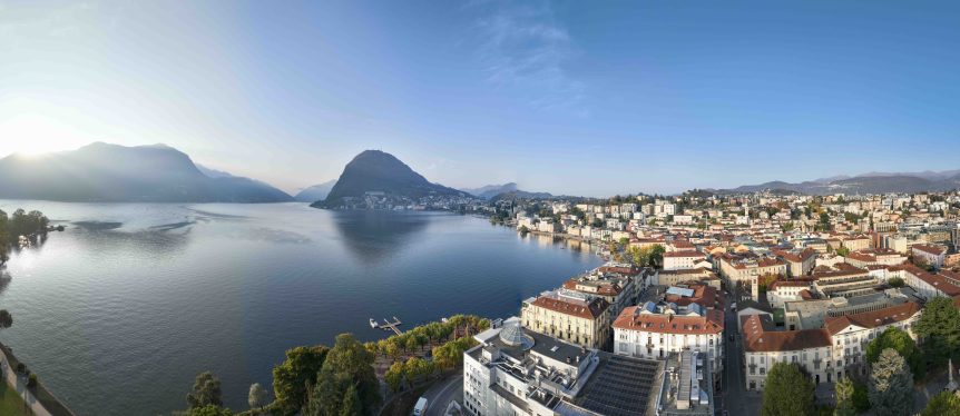 Fotografo-di-architettura-a-Lugano_veduta-drone-lago-Lugano_Ticino